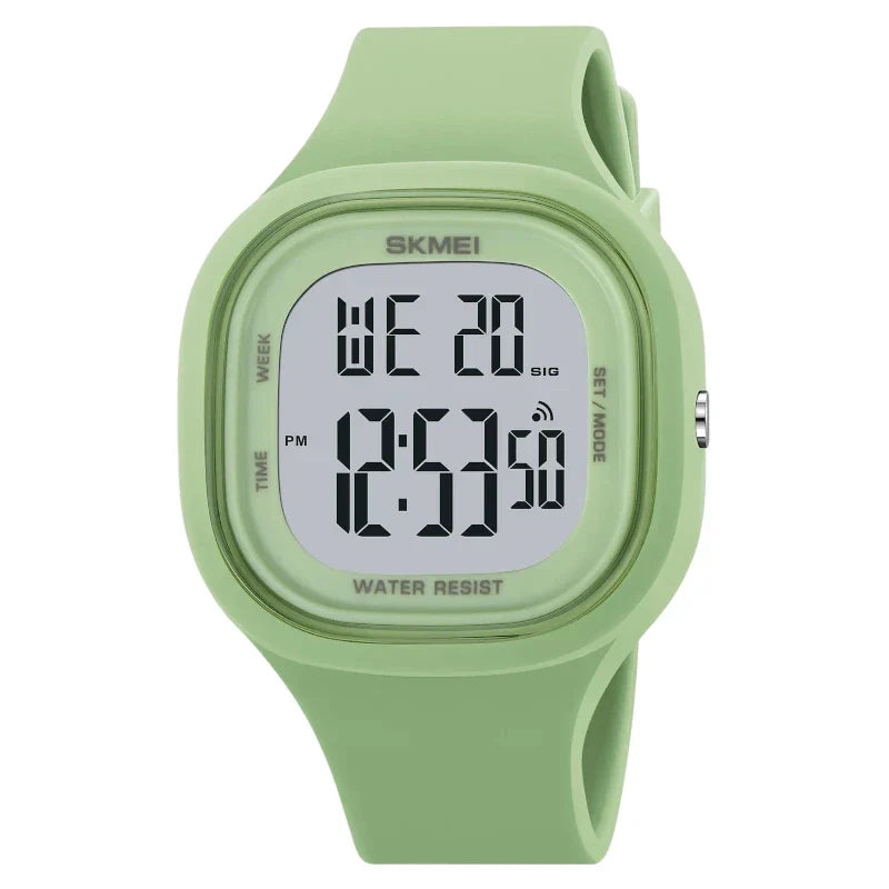 ساعة SKMEI 2290 رياضية رقمية مقاومة للماء اخضر مينت جريين رياضي للجنسين بسوار مطاطي