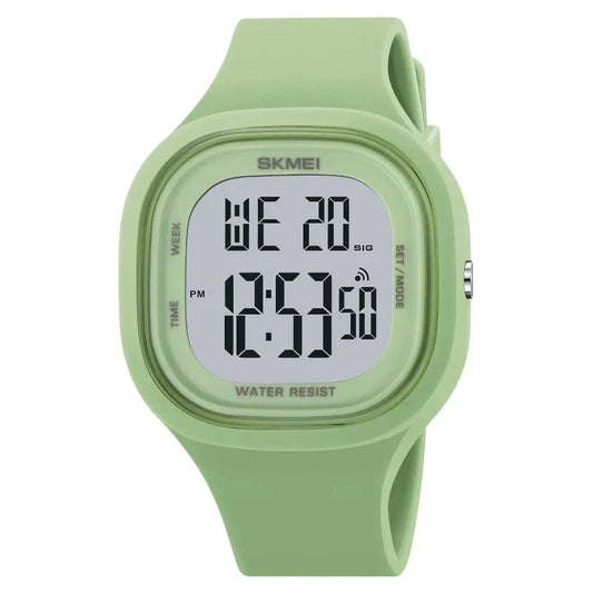 ساعة SKMEI 2290 رياضية رقمية مقاومة للماء اخضر مينت جريين رياضي للجنسين بسوار مطاطي
