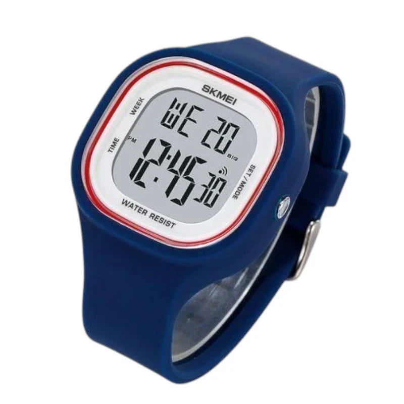 ساعة SKMEI 2290 رياضية رقمية مقاومة للماء بلون ازرق رياضي للجنسين بسوار مطاطي