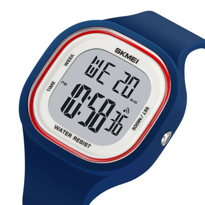 ساعة SKMEI 2290 رياضية رقمية مقاومة للماء بلون ازرق رياضي للجنسين بسوار مطاطي