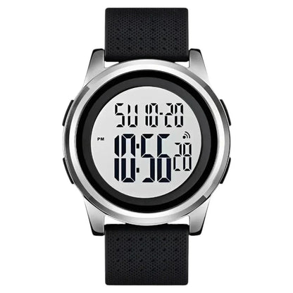 ساعة سكمي 1502 الرقمية فائقة النحافة هيكل فضي وميناء واضح