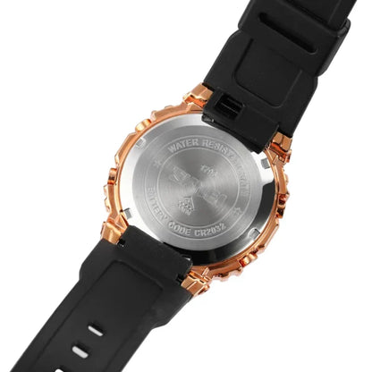 ساعة سكمي 1796 رياضية رقمية تصميم مربع فضي وأسود