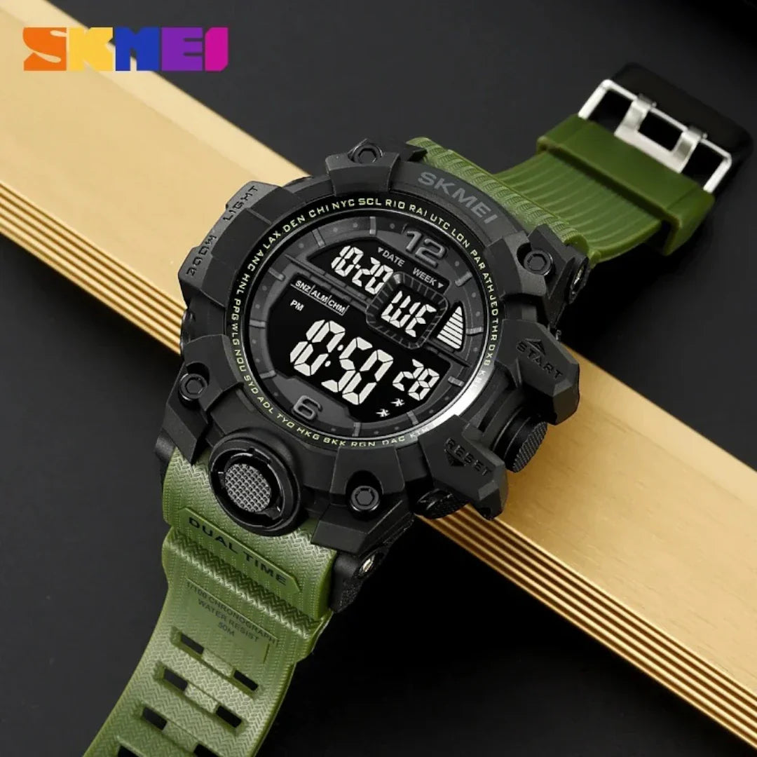 SKMEI 2245 ساعة رياضية رقمية مقاومة للماء أسود بالكامل