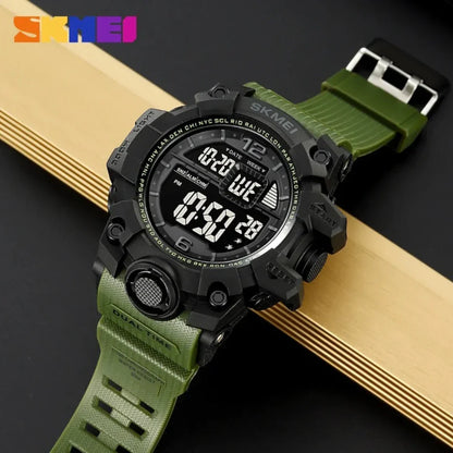 SKMEI 2245 ساعة رياضية رقمية مع ميناء بحواف برتقالي