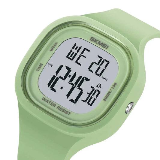 ساعة SKMEI 2290 رياضية رقمية مقاومة للماء اخضر مينت جريين رياضي للجنسين بسوار مطاطي