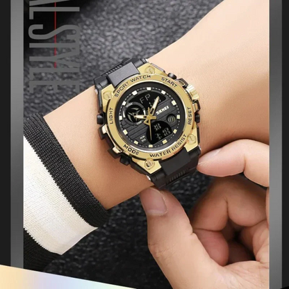 SKMEI 2360 ساعة رياضية رقمية تناظرية اسود ذهبي