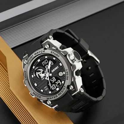 SKMEI 2360 ساعة رياضية رقمية تناظرية اسود ذهبي