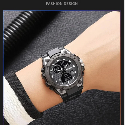 SKMEI 2360 ساعة رياضية تناظرية رقمية باللون الأسود