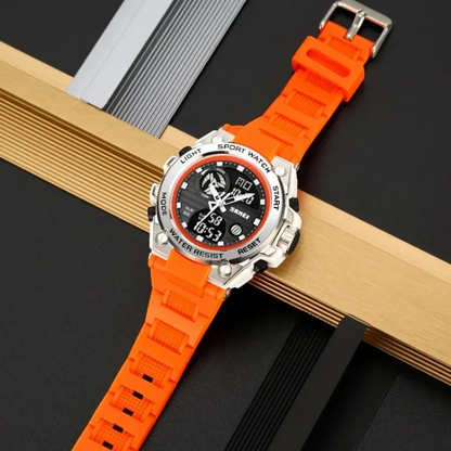 SKMEI 2360 ساعة رياضية رقمية تناظرية اسود ذهبي