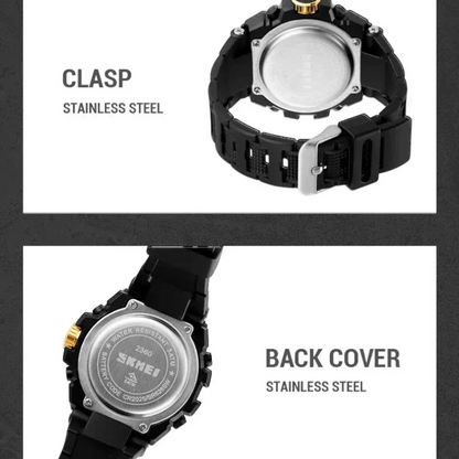 SKMEI 2360 ساعة رياضية تناظرية رقمية باللون الأسود