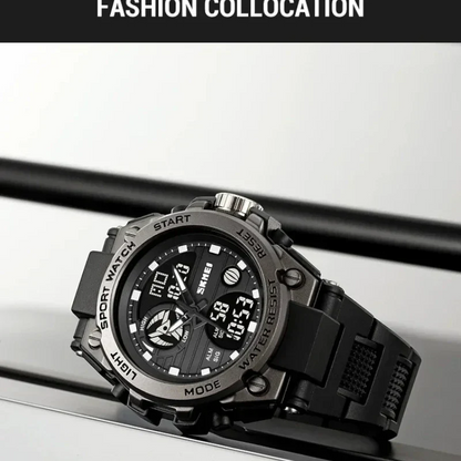 SKMEI 2360 ساعة رياضية تناظرية رقمية باللون الأسود