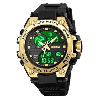 SKMEI 2360 ساعة رياضية رقمية تناظرية اسود ذهبي
