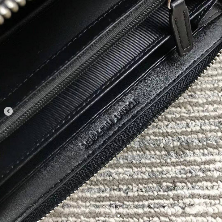 TH Long Black Leather Wallet For Unisex 35#