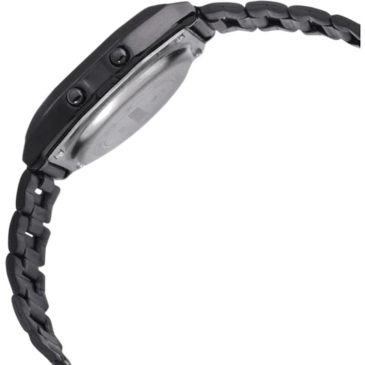 ساعة Skmei 1123 من الفولاذ المقاوم للصدأ باللون الأسود للرجال والنساء، ساعة يد رقمية مقاومة للماء، منبه وساعة إيقاف، تقويم