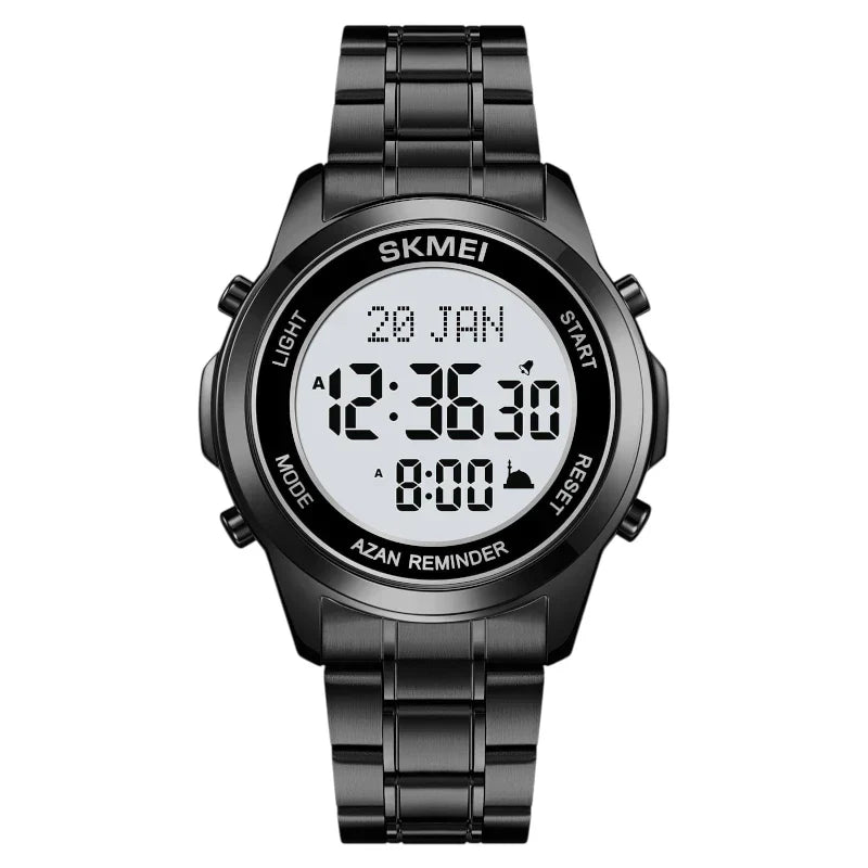 Skmei 2097 Black islamic watch Prayer Times Azan Reminder Qibla Direction Arabic support