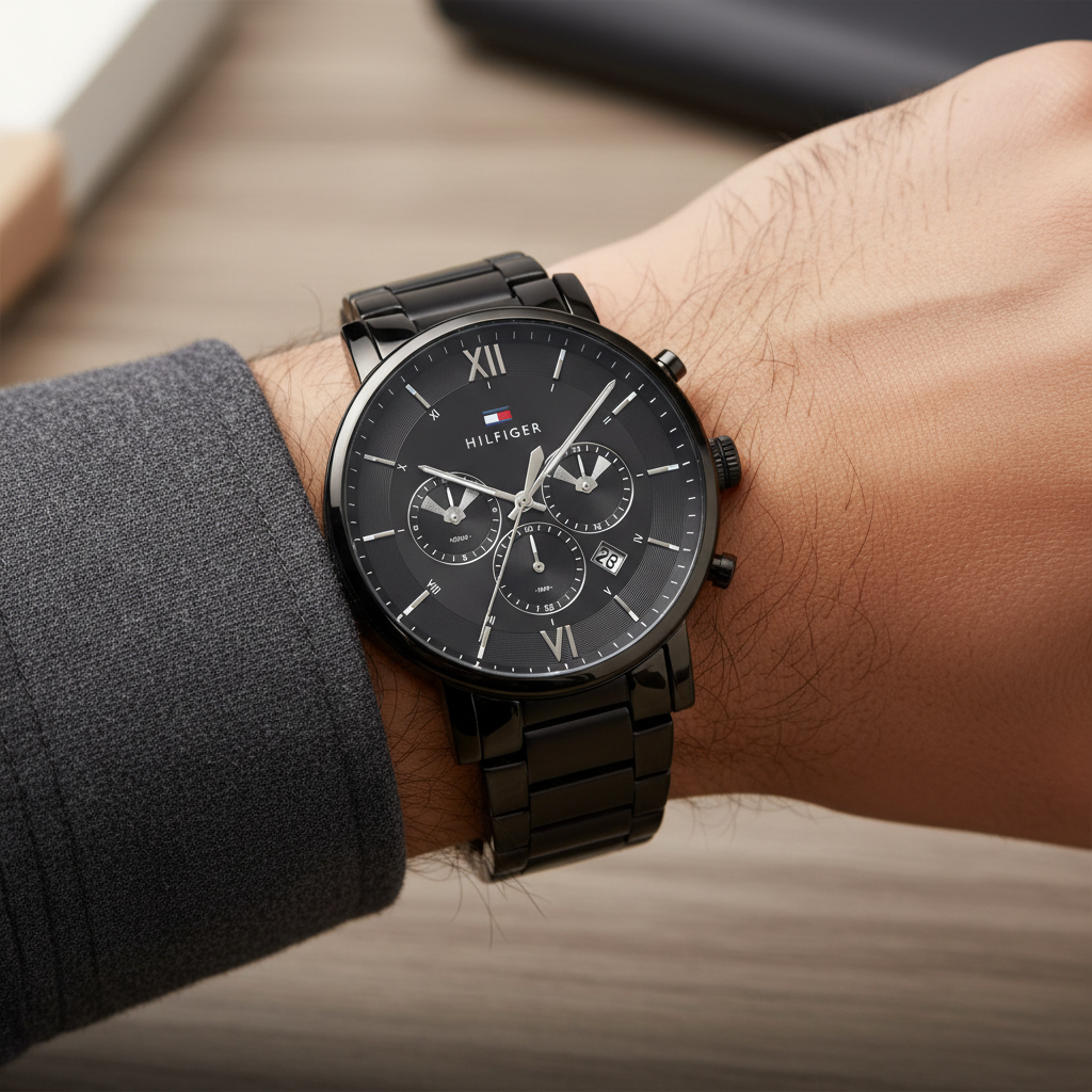 Tommy Hilfiger Evan 1710410 All-Black Roman Dial Men's Watch