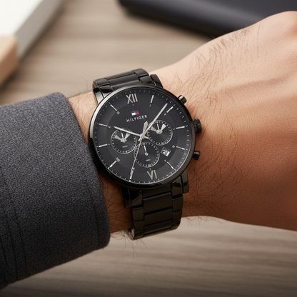 Tommy Hilfiger Evan 1710410 All-Black Roman Dial Men's Watch