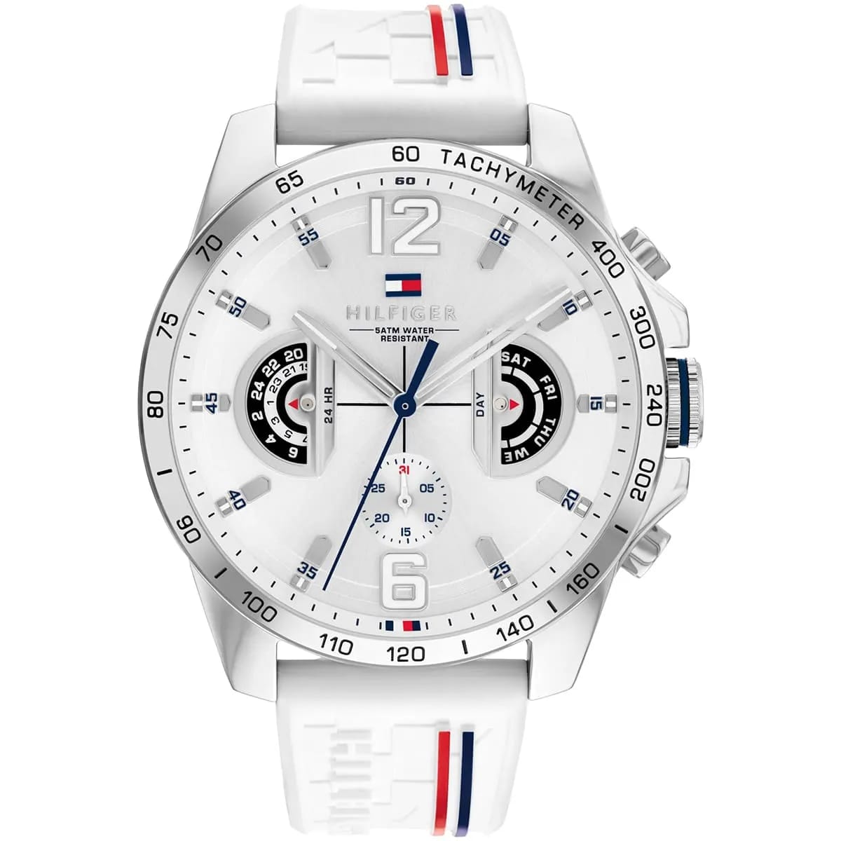 Tommy Hilfiger Men's Sport Multi-Function Watch – Model 1710676– White Silicone Strap