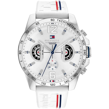 Tommy Hilfiger Men's Sport Multi-Function Watch – Model 1710676– White Silicone Strap