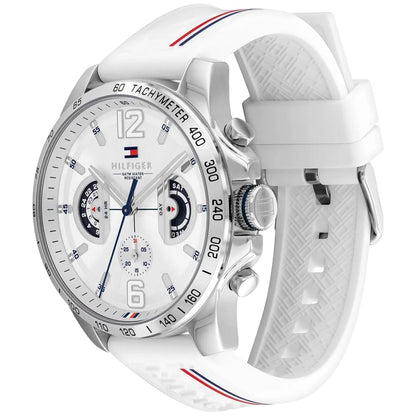 Tommy Hilfiger Men's Sport Multi-Function Watch – Model 1710676– White Silicone Strap