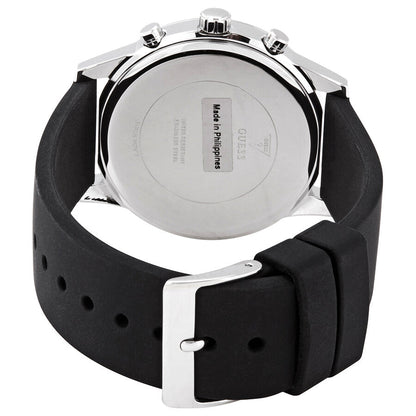 Guess Sunrise Multi-Function W1135L5 Silver Case Crystal Bezel Silver Dial Black Rubber Women's Watch