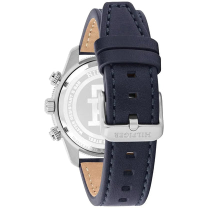 Tommy Hilfiger  1792187 Men’s Chronograph Watch – Blue Dial & Navy Leather Strap