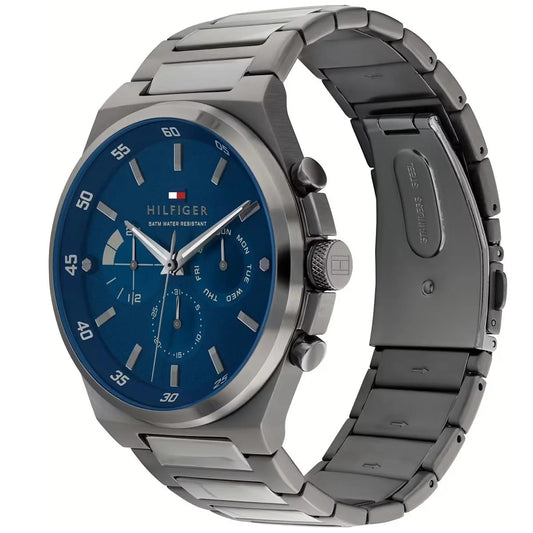 Tommy Hilfiger 1792089 Men’s Multi-Function Watch – Blue Dial & Silver Stainless-Steel Bracelet