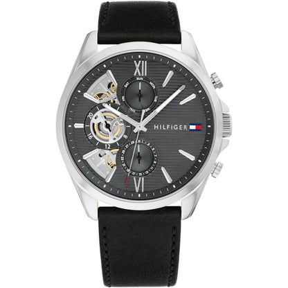 Tommy Hilfiger Men's Multi-Function Watch – Model 1710644 – Black Leather Strap