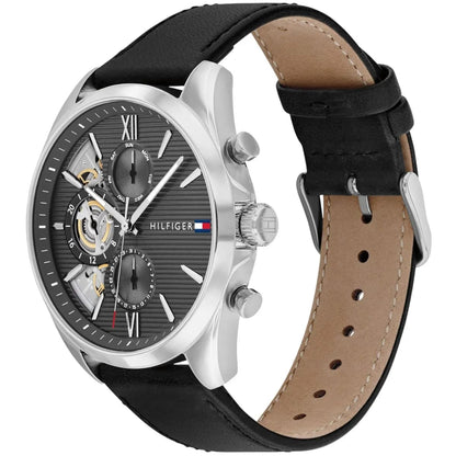 Tommy Hilfiger Men's Multi-Function Watch – Model 1710644 – Black Leather Strap