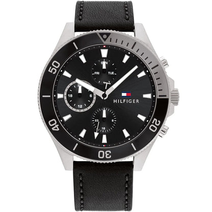 Tommy Hilfiger Larson 1791984 Men’s Multi-Function Black Leather Watch