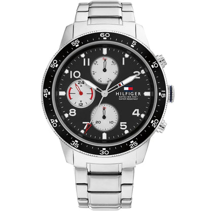 Tommy Hilfiger Jimmy 1791950 Men’s Black Dial Silver Stainless Steel Multi-Function Watch