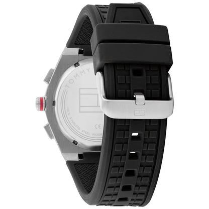 Tommy Hilfiger Connor 1791898 Men’s Black Dial Black Silicone Multi-Function Watch