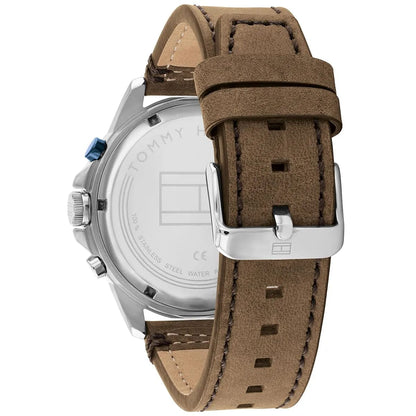 Tommy Hilfiger Harley 1791895 Men’s Blue Dial Brown Leather Multi-Function Watch