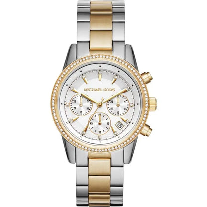 Michael Kors Ritz MK6474 Women’s White Dial Two-Tone Bracelet Multi-Function Watch