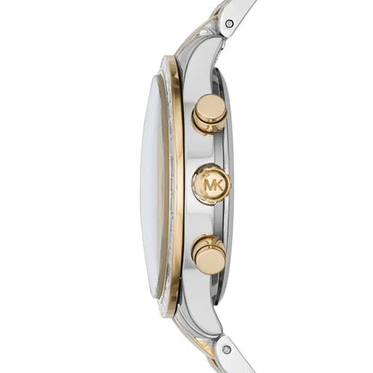 Michael Kors Brinkley MK6188 Women’s Silver & Gold Dial Two-Tone Chronograph Watch