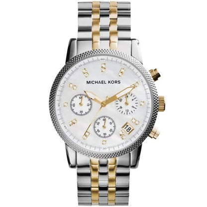 Michael Kors Ritz MK5057 Women’s Silver & Gold Stainless Steel Multi-Function Watch