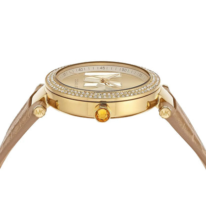 Michael Kors Parker MK4725 Women’s Gold Case Beige Leather Strap Analog Watch