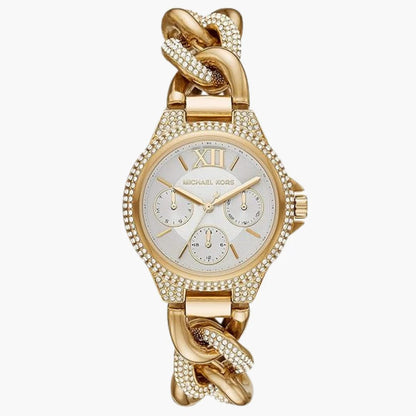 Michael Kors MK6842 Women’s Gold Mini Camille Crystal Chain-Link Watch
