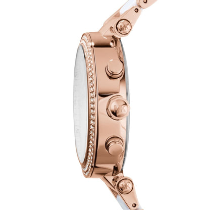 Michael Kors MK5774 Parker Women’s White Dial Rose Gold Chronograph Watch