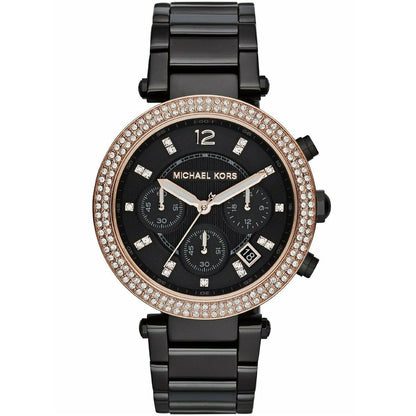 Michael Kors MK5885 Parker Women’s Black Dial Black Chronograph Watch