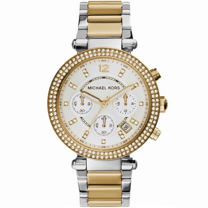 Michael Kors MK5626 Parker Women’s White Dial Two-Tone Chronograph Watch