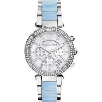 Michael Kors MK6138 Parker Women’s Mother of Pearl Dial Silver Chronograph Watch