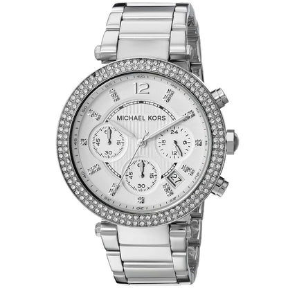 Michael Kors MK5353 Parker Women’s Silver Dial Stainless Steel Chronograph Watch