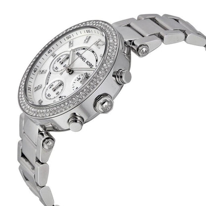 Michael Kors MK5353 Parker Women’s Silver Dial Stainless Steel Chronograph Watch