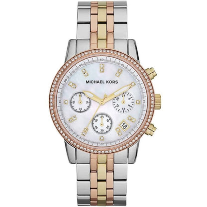 Michael Kors MK5650 Ritz Women’s Mother of Pearl Dial Two-Tone Chronograph Watch