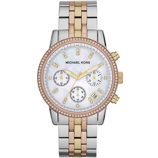 Michael Kors MK5650 Ritz Women’s Mother of Pearl Dial Two-Tone Chronograph Watch