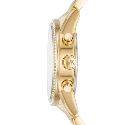 Michael Kors MK6597 Ritz Women’s Gold Dial Gold Stainless Steel Chronograph Watch
