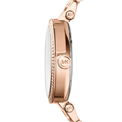 Michael Kors MK5865 Women’s Rose Gold Dial Rose Gold Stainless Steel Crystal MK Logo Watch