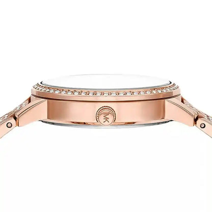 Michael Kors MK4372 Women’s Rose Gold Dial Rose Gold Stainless Steel Crystal MK Logo Watch