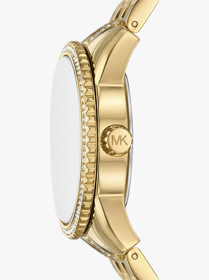 Michael Kors MK4371 Women’s Gold Dial Gold Stainless Steel Crystal MK Logo Watch